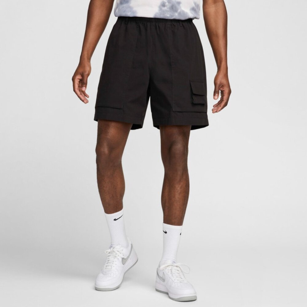 Nike Life Woven Camp Shorts Loose Fit Black White Men's Size Medium